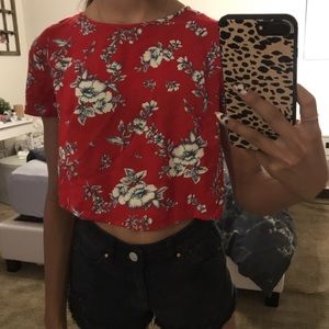 floral open back top